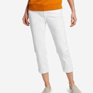 Eddie Bauer White Boyfriend Crop Denim Jeans Women's Size 8
